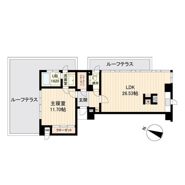 エスティメゾン白金台(1LDK/6階)の間取り写真