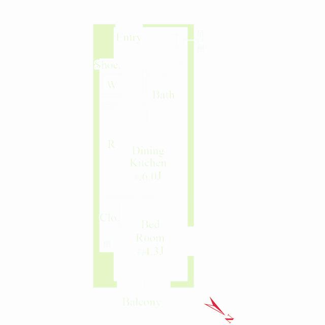 グランパセオ銀座築地(1DK/9階)の間取り写真