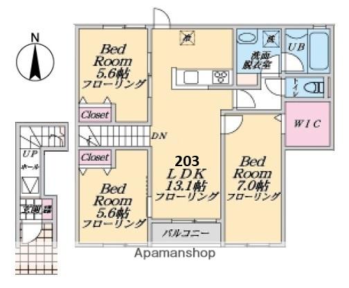 CASA DEL FORTUNA(3LDK/2階)の間取り写真