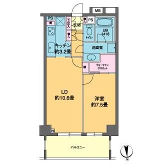 カスタリア高輪(1LDK/2階)の間取り写真