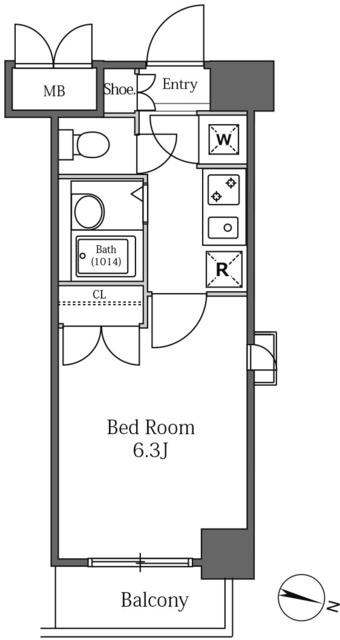 LA SANTE広尾(1K/7階)の間取り写真