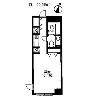 カスタリア水天宮(1K/9階)の間取り写真
