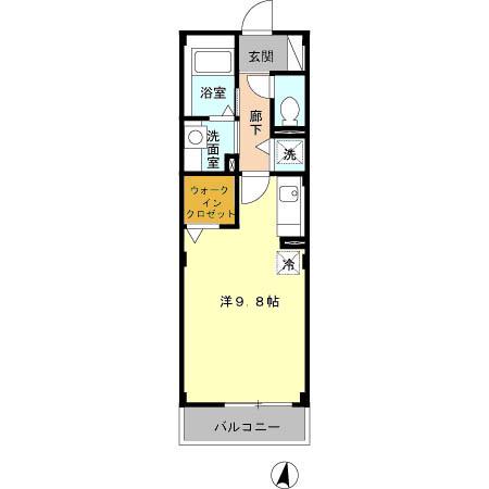 メゾンテラ(ワンルーム/3階)の間取り写真