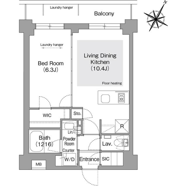 コンフォリア・リヴ文京護国寺(1LDK/3階)の間取り写真