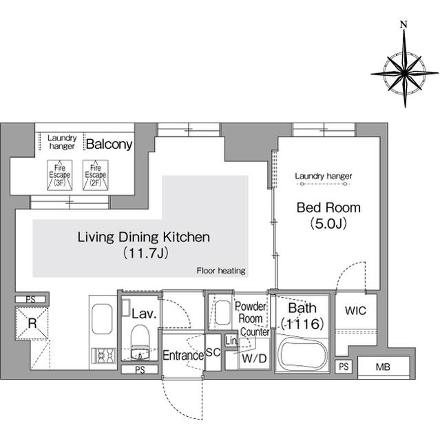 コンフォリア・リヴ文京護国寺(1LDK/3階)の間取り写真