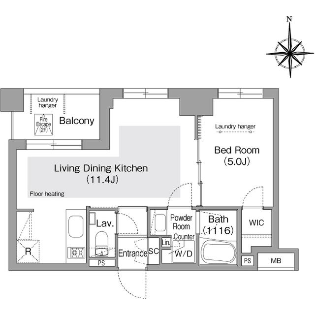 コンフォリア・リヴ文京護国寺(1LDK/3階)の間取り写真