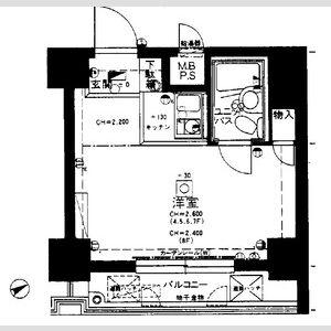 パレドール千駄木(ワンルーム/4階)の間取り写真