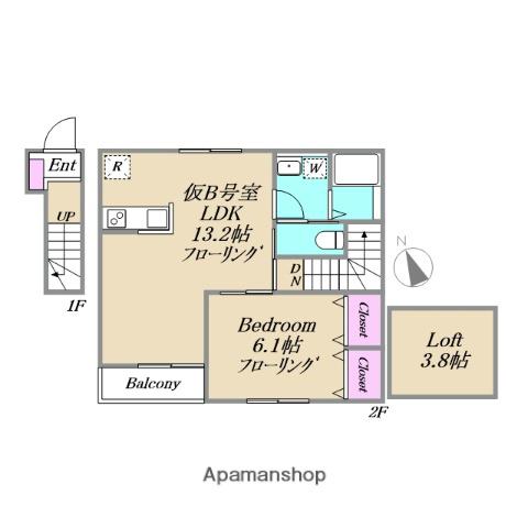 J・URBAN赤塚(1LDK/2階)の間取り写真