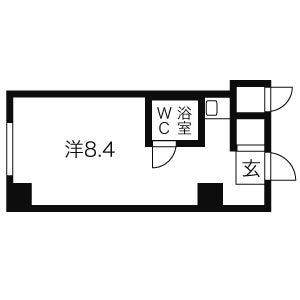 ハイシティ代々木(1K/2階)の間取り写真