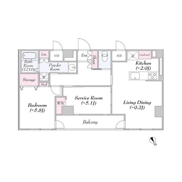 ヴァンテ・アン神楽坂(1SLDK/8階)の間取り写真