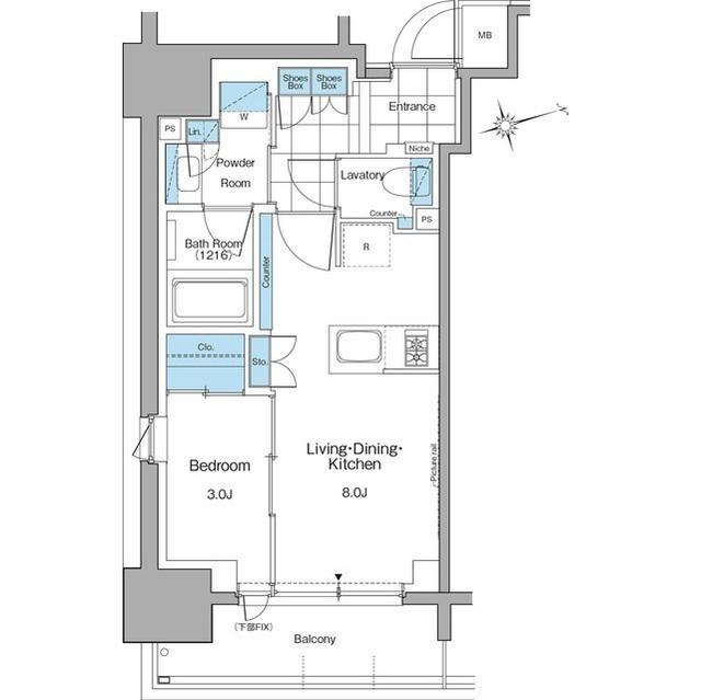 ルフォンプログレ本郷三丁目(1LDK/6階)の間取り写真