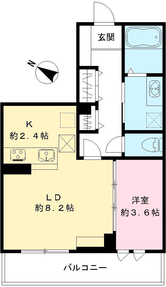 LUMORA玉南(1LDK/1階)の間取り写真