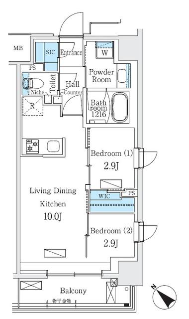 URBAN BREEZE 巣鴨(2LDK/5階)の間取り写真