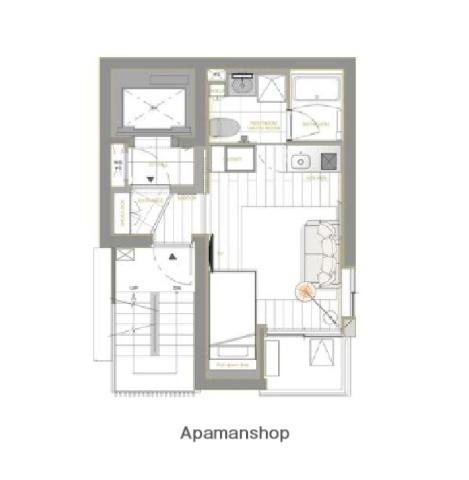 SPOINT南麻布(1K/7階)の間取り写真