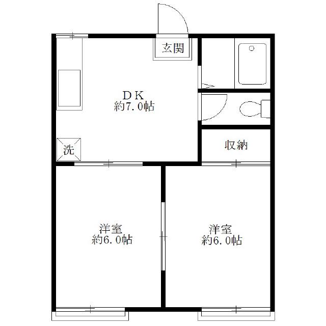サンライズコーポ 1階階 間取り