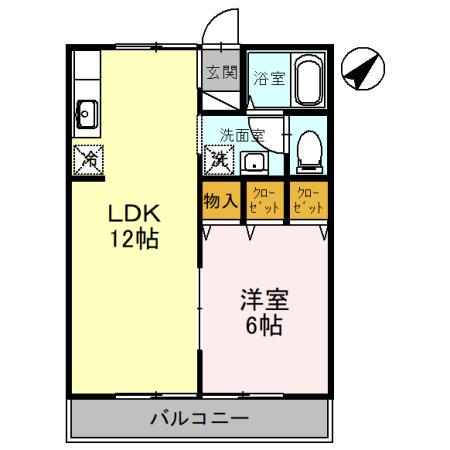 アーバンライフ ⅡⅢ(1LDK/1階)の間取り写真