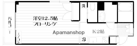 ハイツエムアイⅡ(1K/1階)の間取り写真