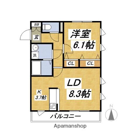 ANNEX椎名町(1LDK/2階)の間取り写真