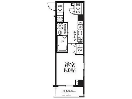 TSGARDEN高円寺(1K/2階)の間取り写真