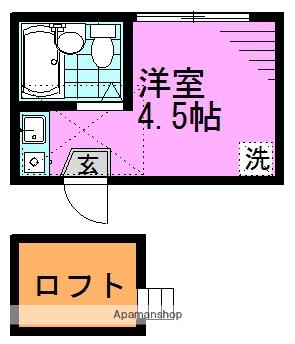 ライフピア松ノ木B棟(ワンルーム/2階)の間取り写真