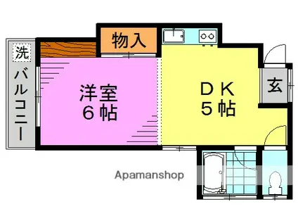 松井荘(1DK/2階)の間取り写真