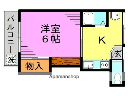 松井荘(1K/2階)の間取り写真