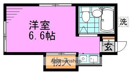 東京地下鉄方南支線 方南町駅 徒歩5分 2階建 築41年(ワンルーム/1階)の間取り写真
