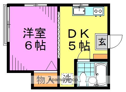 東京地下鉄丸ノ内線 新高円寺駅 徒歩8分 2階建 築31年(1DK/2階)の間取り写真