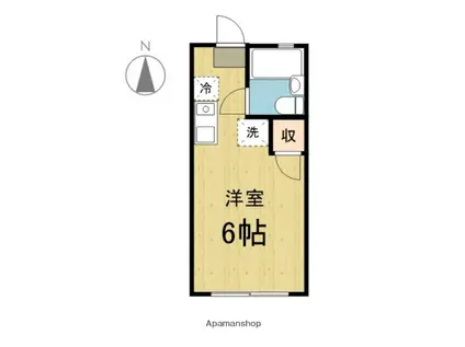 コーポふじ(ワンルーム/2階)の間取り写真