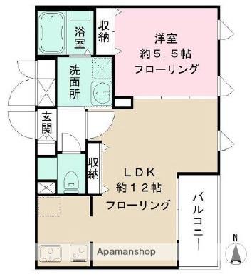 K-HOUSE四谷(1LDK/2階)の間取り写真
