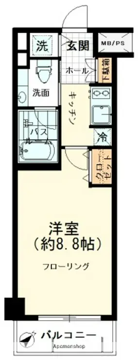 メゾンカルム西新宿 3階階 間取り