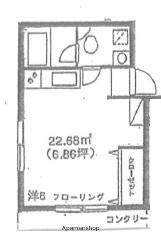 マンション田村(ワンルーム/1階)の間取り写真