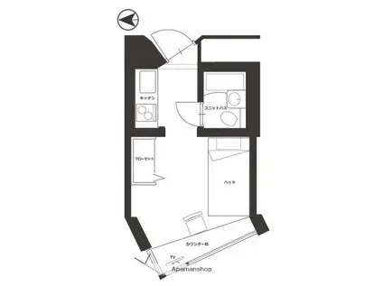スタジオ 明泉(ワンルーム/5階)の間取り写真