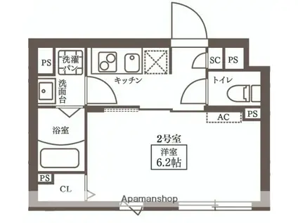 PRATIQUE YOYOGI(1K/4階)の間取り写真