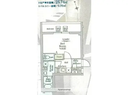 アイル プレミアム西新宿(1K/5階)の間取り写真