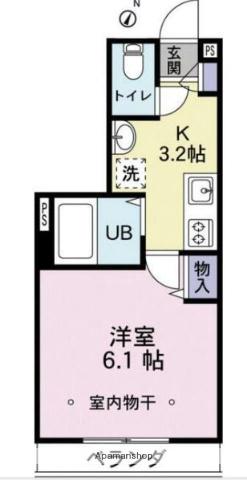 クレセント西新宿Ⅱ(ワンルーム/2階)の間取り写真