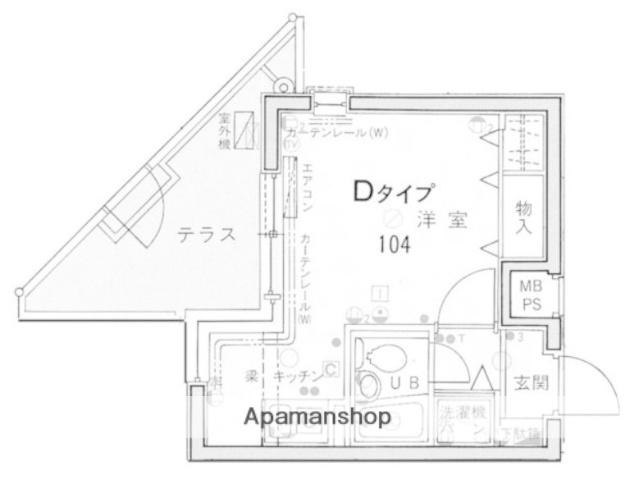 メインステージ新宿(ワンルーム/1階)の間取り写真
