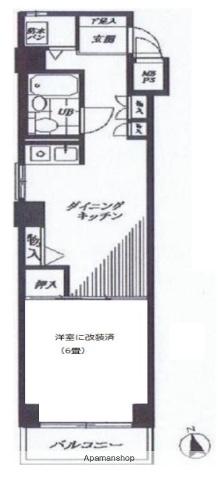 藤和ハイタウン新宿(1DK/8階)の間取り写真