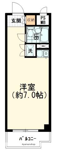 ライオンズマンション千駄ヶ谷第二(ワンルーム/3階)の間取り写真