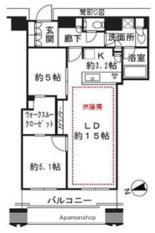 富久クロスコンフォートタワー 48階階 間取り