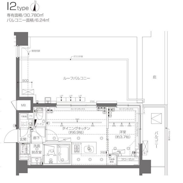 ZOOM新宿西落合 7階階 間取り