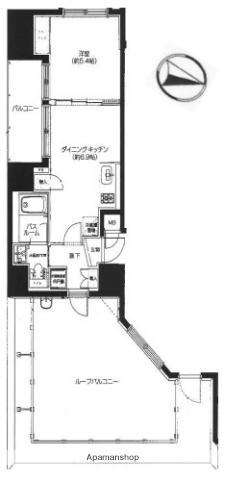 ズーム新宿南ファースト(1DK/4階)の間取り写真