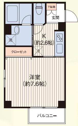ファースト レジデンス(1K/2階)の間取り写真