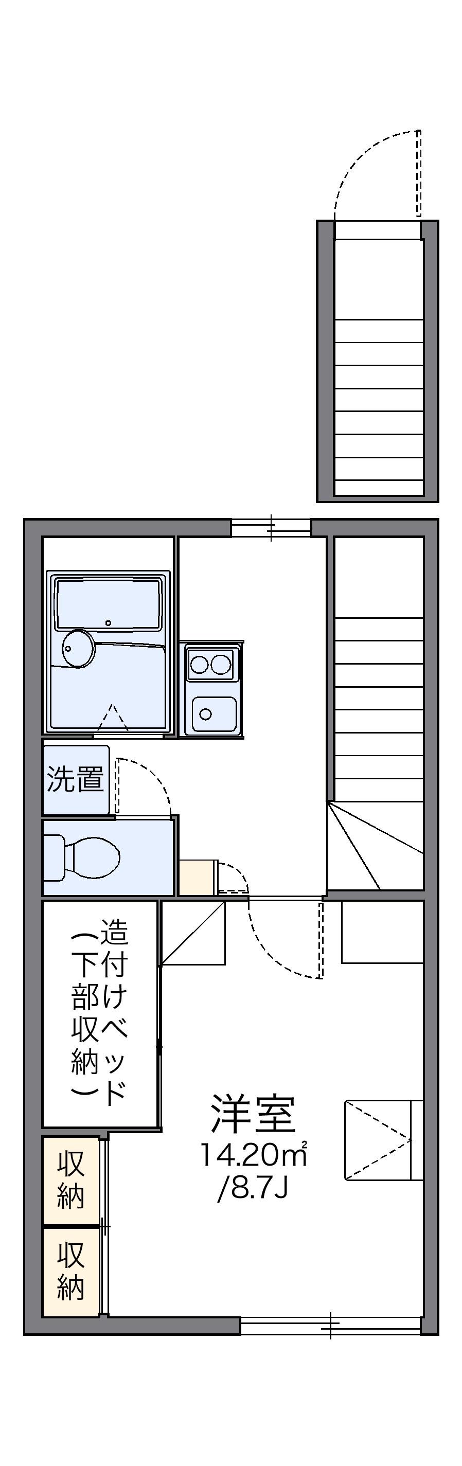 レオパレスウィステーリア平和台(1K/2階)の間取り写真