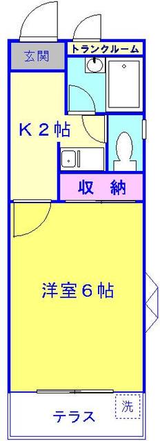 シェリール(1K/1階)の間取り写真