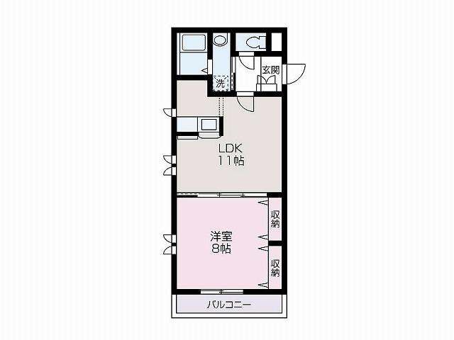 サニーガーデンセレネ(1LDK/2階)の間取り写真