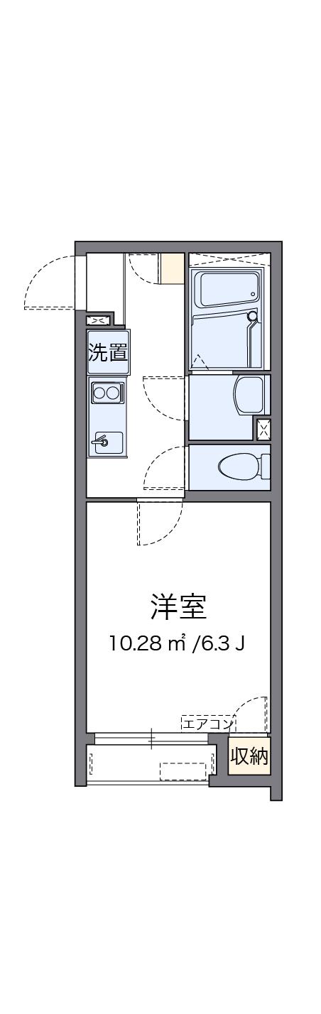 クレイノハックベリーⅡ(1K/1階)の間取り写真