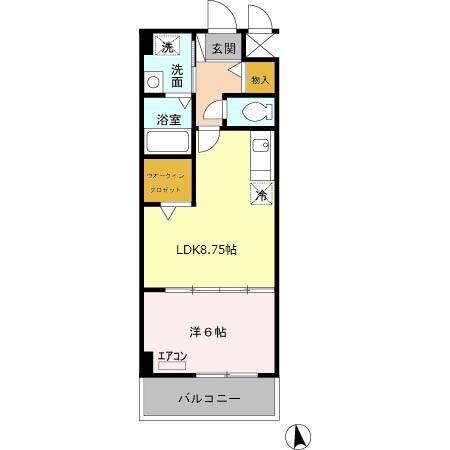 ボナールコート(1LDK/4階)の間取り写真