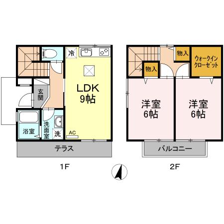 アビタ　東南西　館(2DK)の間取り写真