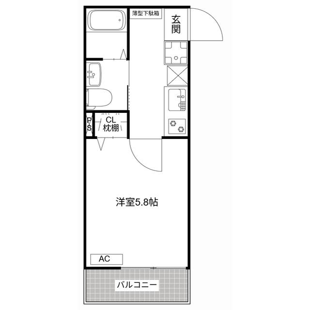 MQUARTO朝霞(1K/3階)の間取り写真